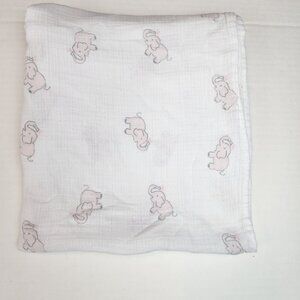Aden + Anais muslin baby blanket swaddle white / elephant print Large